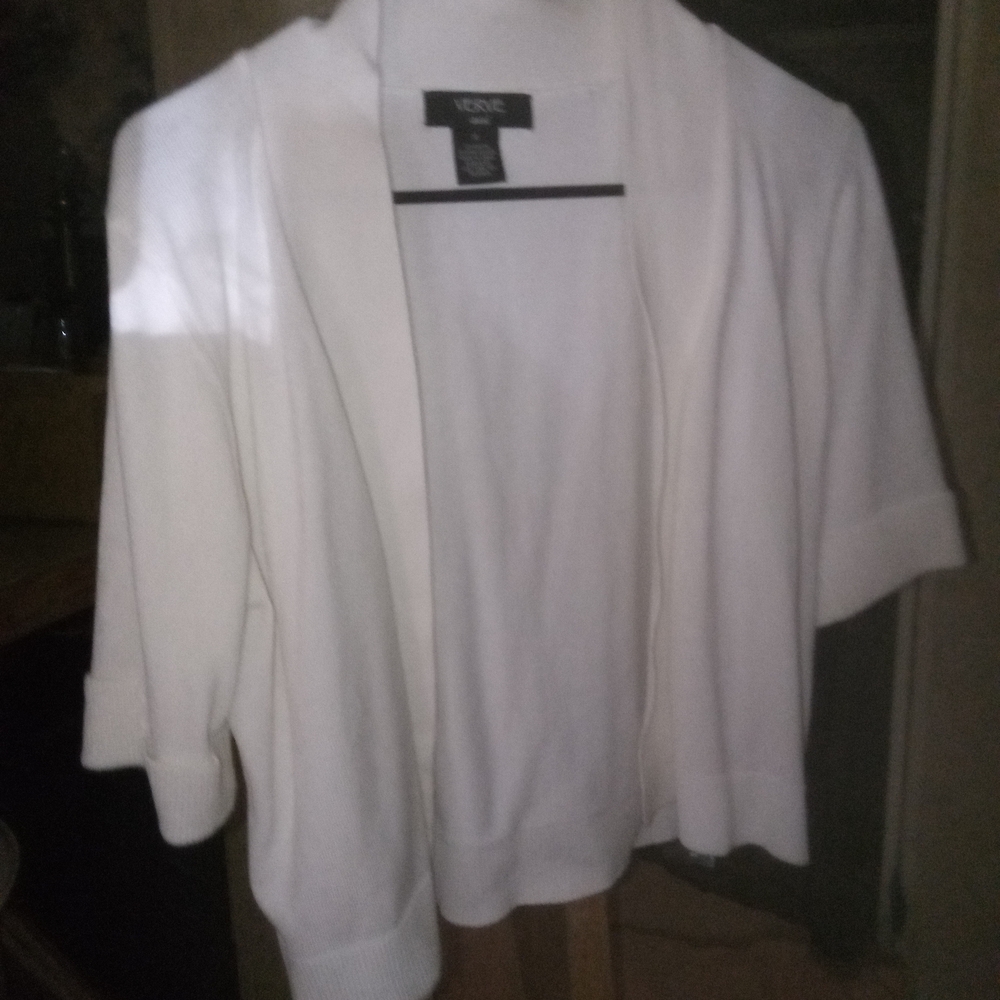 Verve Ami White Cardigan Sweater
